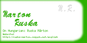 marton ruska business card